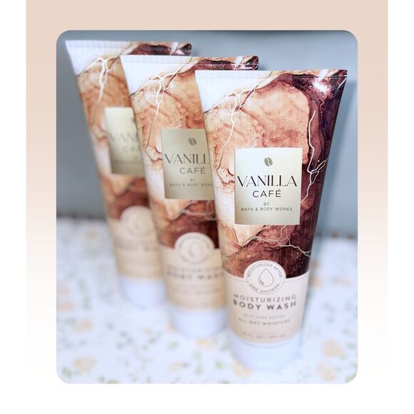Bath & Body Works 10 fl oz Vanilla Café Cafe Moisturizing Body Wash x3 - Picture 2 of 5